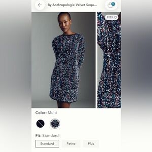 Anthropologie Multi-Color Sequin Velvet Dress